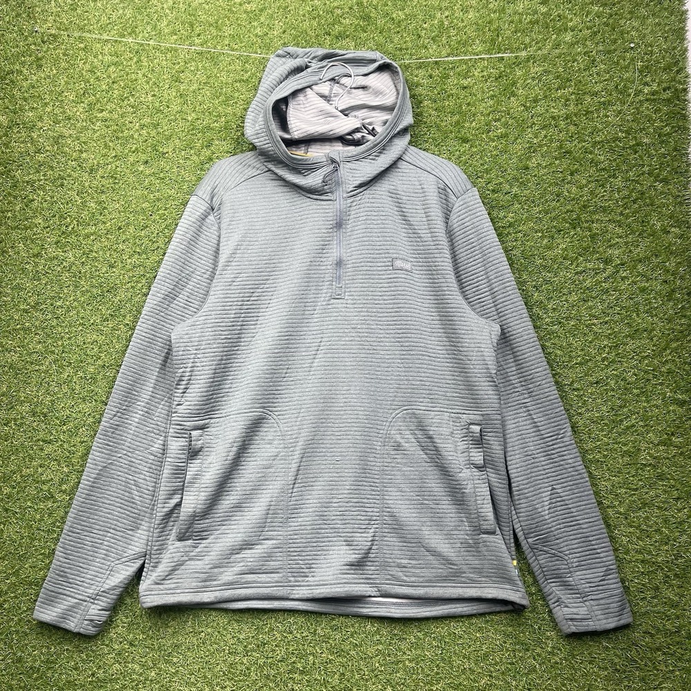 Marsh Wear Hoodie Mens XL Gray Quarter Zip Textured Knit Lightweight Pullover